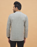 Combo of 3 Men Kurtas Stripe Cotton Handloom Green Pink and Gray