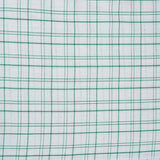 White Green Triple Line Checks Cotton Handloom Fabric