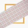 White Orange Triple Line Checks Cotton Handloom Fabric