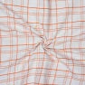White Orange Triple Line Checks Cotton Handloom Fabric