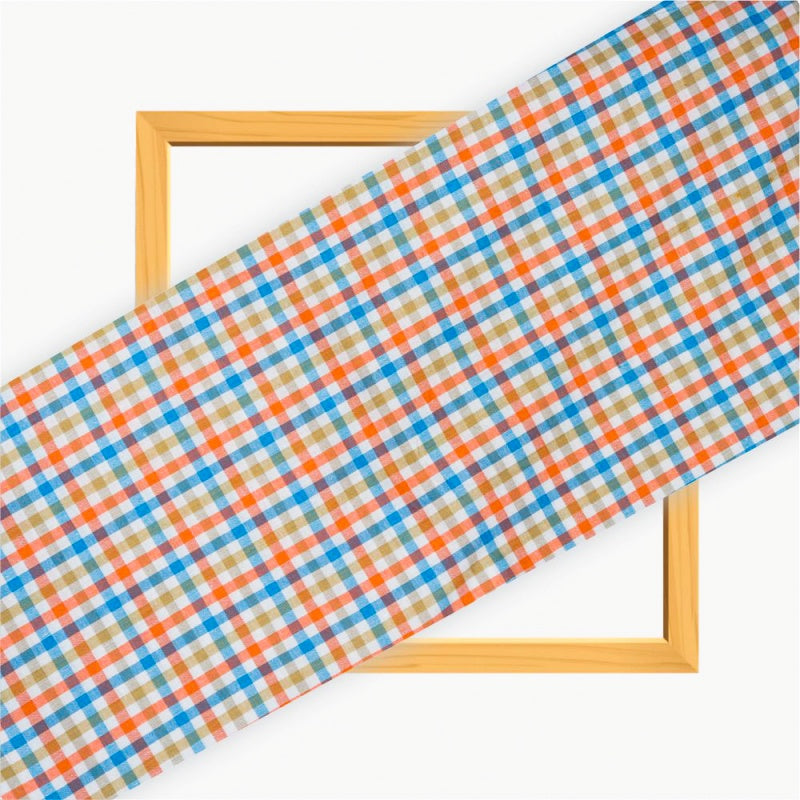 Yellow Peach and Green Floral Cotton Fabric