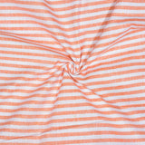 White Peach Stripe Cotton Handloom Fabric