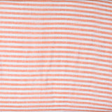 White Peach Stripe Cotton Handloom Fabric