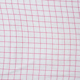 White Pink Checks Cotton Handloom Fabric
