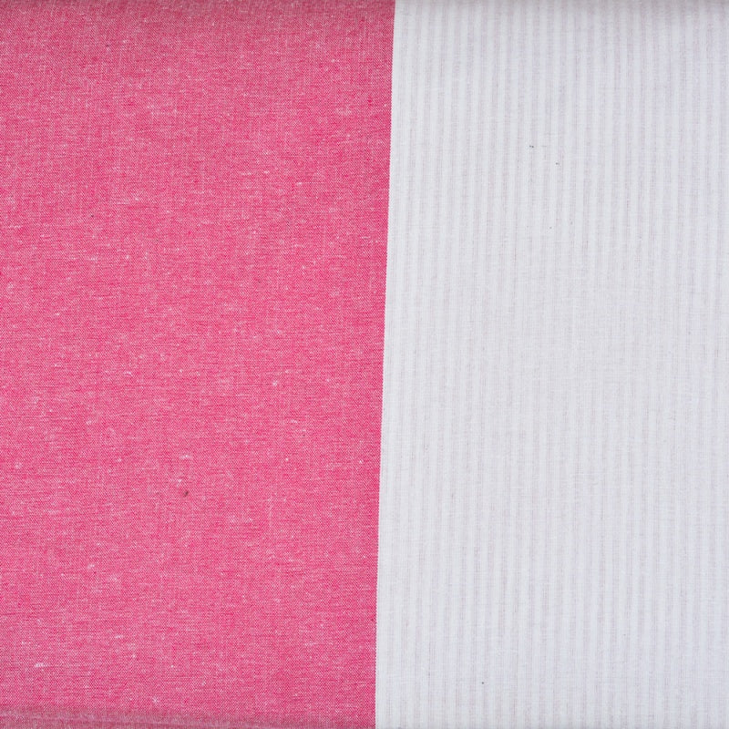 White Pink Stripe Cotton Handloom Fabric