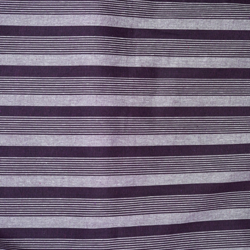 White Purple Stripe Cotton Handloom Fabric