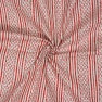 White Red Print Cotton Handloom Fabric
