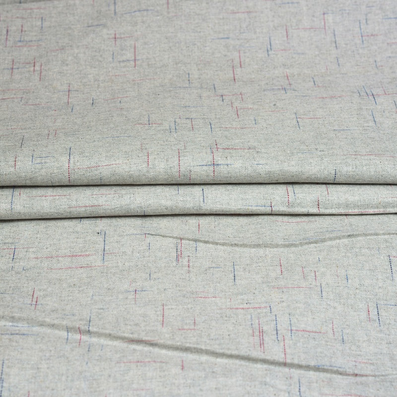White Red Texture Cotton Handloom Fabric