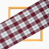 White Red Twill Cotton Handloom Fabric