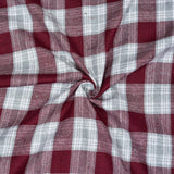 White Red Twill Cotton Handloom Fabric