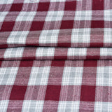 White Red Twill Cotton Handloom Fabric