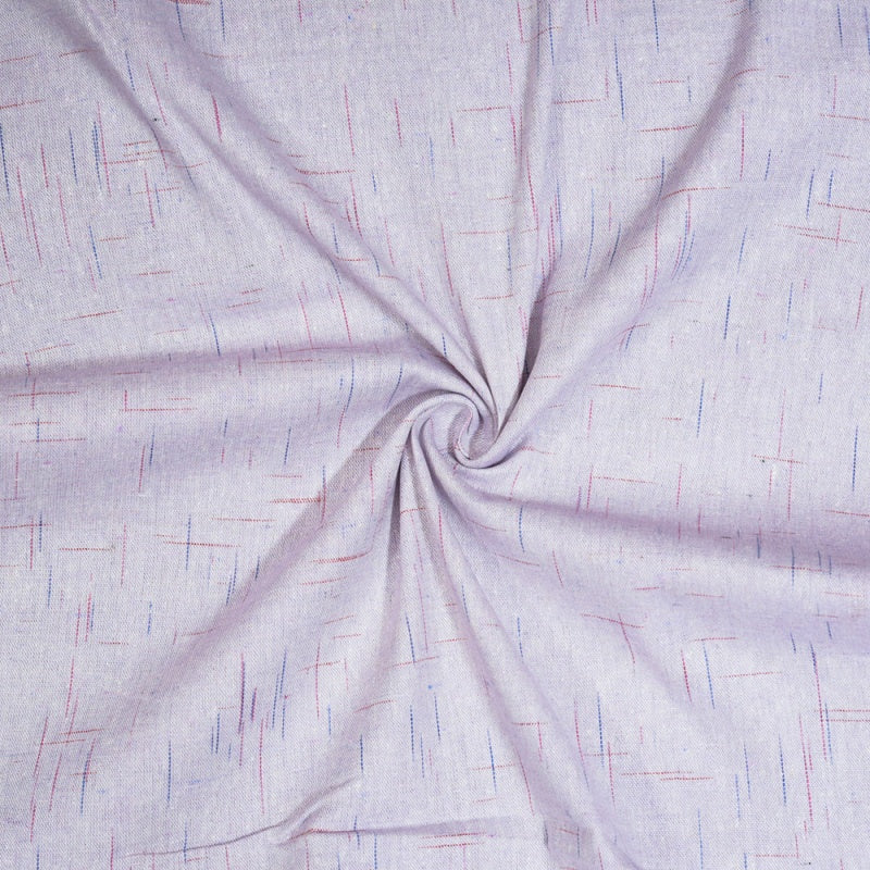 White Red and Blue Texture Cotton Handloom Fabric