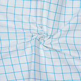 White Sky Blue Checks Cotton Handloom Fabric
