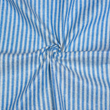 White Sky Blue Stripe Cotton Handloom Fabric