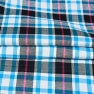 White Sky Blue and Black Twill Cotton Handloom Fabric