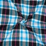 White Sky Blue and Black Twill Cotton Handloom Fabric
