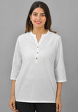 Women Mandarin Collar Cotton Top