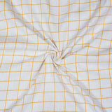 White Yellow Checks Cotton Handloom Fabric