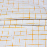 White Yellow Checks Cotton Handloom Fabric