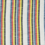 White Yellow and Black Stripe Cotton Handloom Fabric
