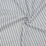 White and Black Stripe Handloom Cotton Fabric