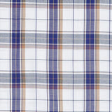 White and Blue Check Handloom Cotton Fabric