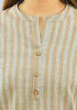 Women Co-Ords Beige Cotton Checks Dress Top and Bottom-10335