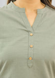 Women Co-Ords Gray Cotton Flax Dress Top and Shorts-10329