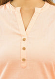 Women Co-Ords Peach Cotton Flax Dress Top and Shorts-10313