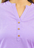 Women Co-Ords Purple Cotton Flax Dress Top and Shorts-10326