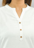 Women Co-Ords White Cotton Flax Dress Top and Shorts-10325