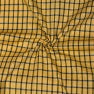 Yellow Black Checks Cotton Handloom Fabric