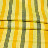 Yellow Black Stripe Cotton Handloom Fabric
