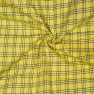 Yellow Black Triple Line Checks Cotton Handloom Fabric