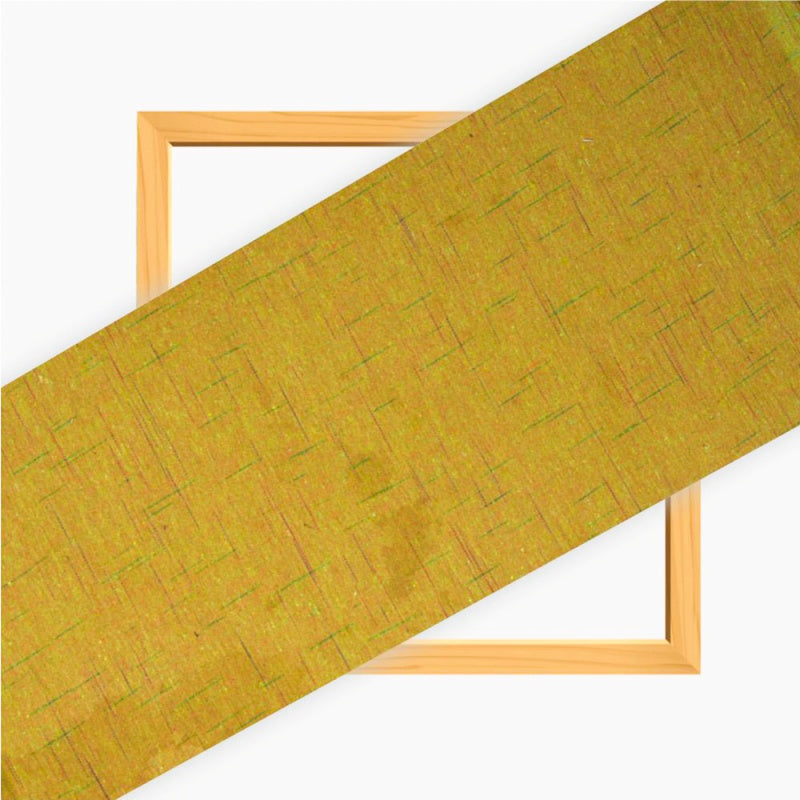 Yellow Blue Texture Cotton Handloom Fabric