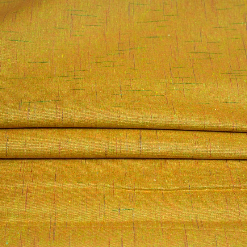 Yellow Blue Texture Cotton Handloom Fabric