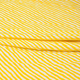 Yellow White Leheria Cotton Fabric