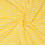 Yellow White Leheria Cotton Fabric